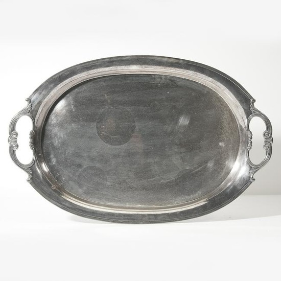 A sterling silver serving tray, 20th century