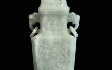 A white jade vase, China, 1900s