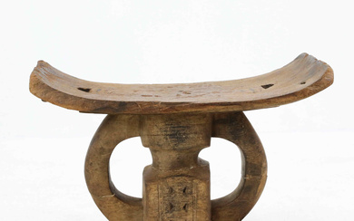 A wooden stool, Ashanti Ghana, purchased in Namibia-97.
