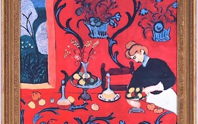 AFTER HENRI MATISSE, The Red Room, print on silk...