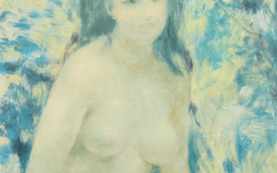 AUGUSTE RENOIR. After. Print on fabric, “Nude model in sun”, Arti Grafiche Ricordi S.p.A., Italy, number 369/1000.