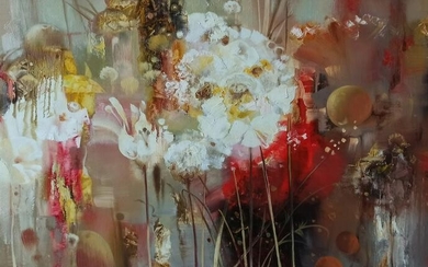 Abstract oil painting Flowers Anatoly Borisovich