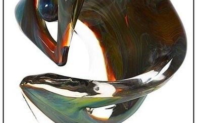 Adriano Dalla Valentina Original Murano Hand Blown Glass Sculpture Signed Art