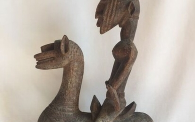 African horse rider sculpture - Wood - Dogon - Mali - 59 cm