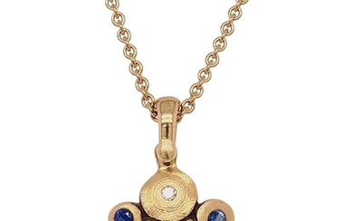 Alex Sepkus "Night Moth" Pendant Necklace with Blue Sapphires and Diamonds