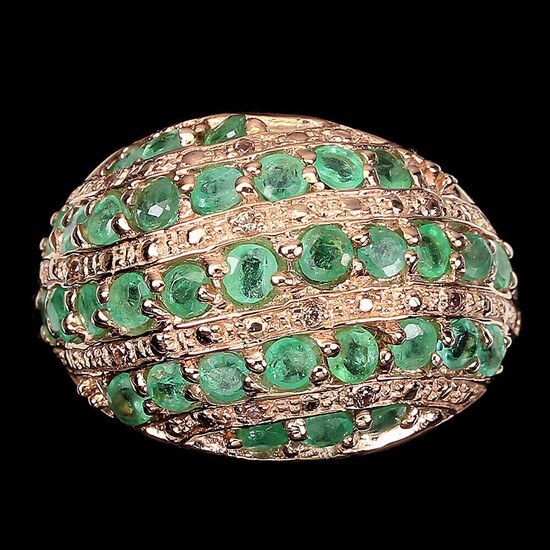 NOT SOLD. An emerald ring set with numerous circular-cut emeralds, mounted in gold plated sterling silver. Size 54. – Bruun Rasmussen Auctioneers of Fine Art