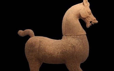 Ancient Chinese Terracotta Han Dynasty Horse- Sichuan. Huge. TL Tested. - 100×30×80 cm