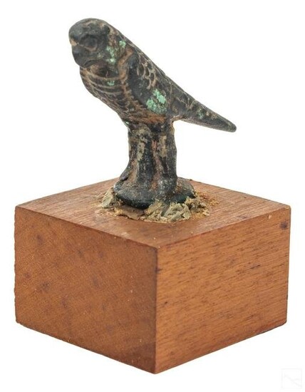 Ancient Egyptian Bronze Falcon God Votive Figurine