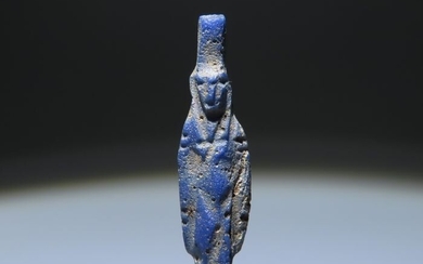 Ancient Egyptian Glass Nephthys amulet. 43 mm H.