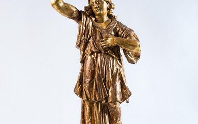 Angel sculpture in gilded wood