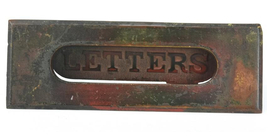 Antique 19th C Architectural Salvage Mail Box Slot