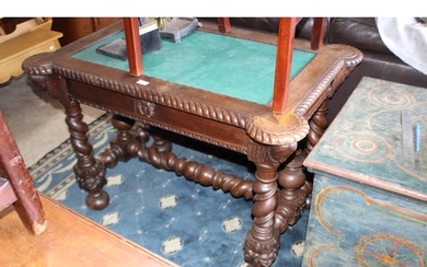 Antique French well carved Renaissance revival centre table,...