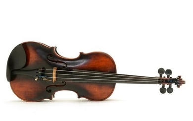 Antique German Violin Labeled Franz Hall, With Two Bows