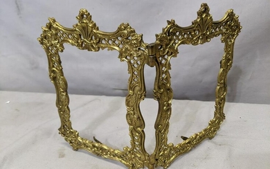 Antique NB& IW Ornate Brass Double Picture Frame