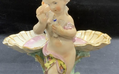 Antique Porcelain Figural Clamshell Group
