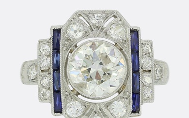 Art Deco 1.35 Carat Diamond Engagement Ring