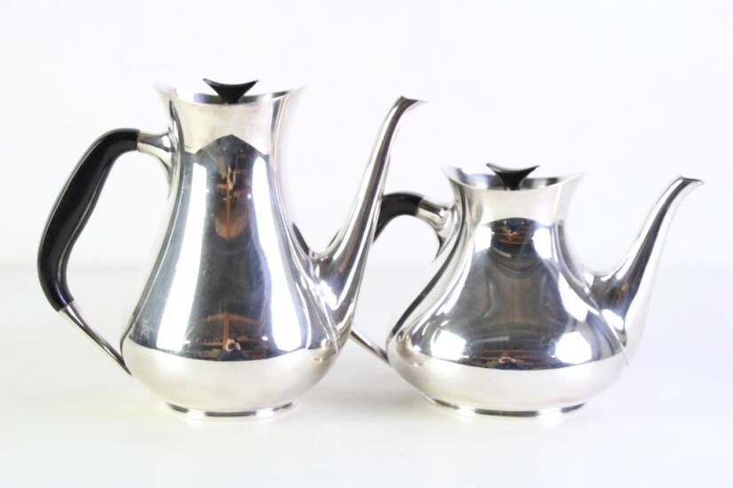 Art Deco Style Silver Plated Tea And Coffee Pots (Denmark Cohr)