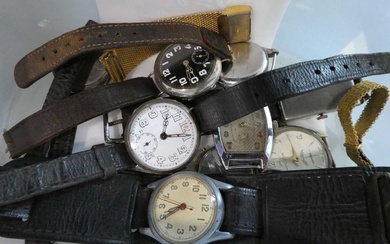 Assorted wristwatches and wristwatch partsAssorted wristwatches and wristwatch parts