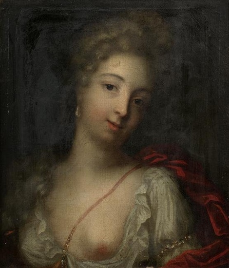 Attributed to Jean-Baptiste Santerre (Magny-en-Vexin 1651-1717 Paris) Portrait of a lady, bust-l...