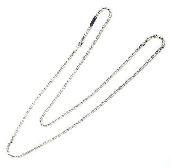 Authentic! Van Cleef & Arpels VCA 18k White Gold Rada Link Chain Necklace 24"