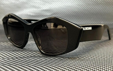 BALENCIAGA BB0106S 001 Black Rectangle Square Women's 52 mm Sunglasses