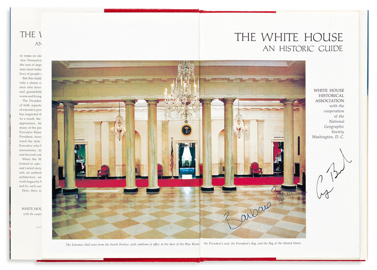 BUSH, GEORGE HERBERT WALKER; AND BARBARA. The White House: An Historic Guide Signed...