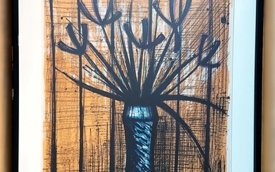 Bernard Buffet: Le Iris, 1960. Signed and numbered in pencil at Lower Right/Left. Edition 50