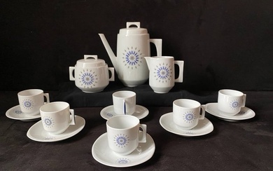 Bernardaud & Co. Limoges - Raymond Loewy, Jean-Jacques Prolongeau - Coffee set (15) - Orion - Limoges porcelain