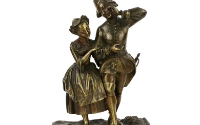Bronze sculpture Romantic couple.