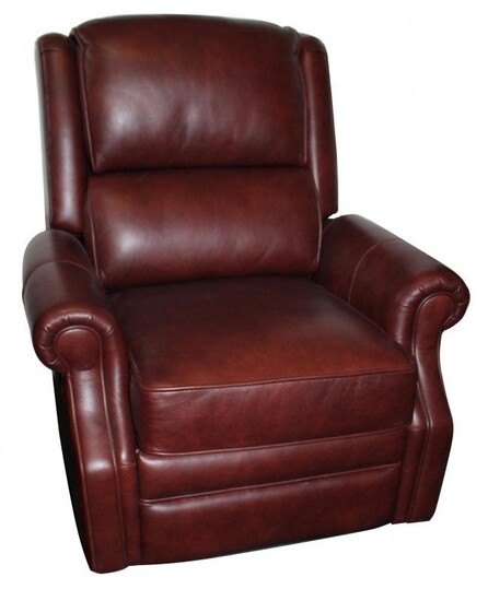 Burgundy leather reclining glider chair