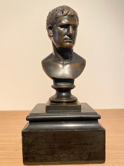 Bust of Marcus Vipsanius Agrippa (born 64 or 63 BC - died March, 12 BC) - Neoclassical Style - Bronze - 19th century