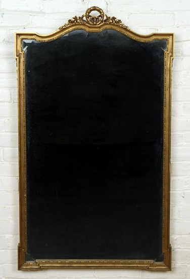 CARVED GILT WOOD FRENCH BEVELED GLASS MIRROR 1940