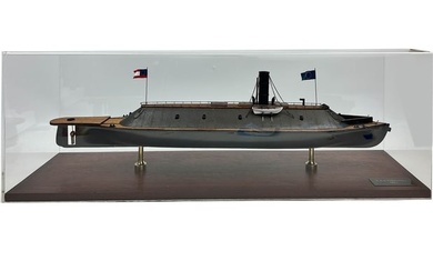 CSS Virginia 1862 Replica Model Ship Lucite Case
