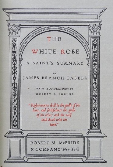Cabell, The White Robe, 1st Lmtd Ed 1928, illustrated