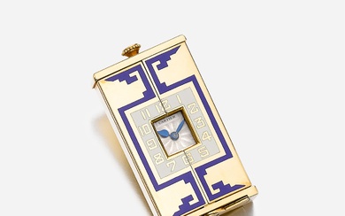 Cartier, Gold and enamel travelling timepiece, 1920s