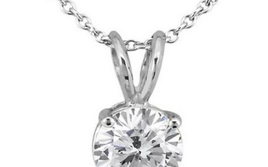 Certified 1.5 ctw Diamond Necklace - 14k White Gold