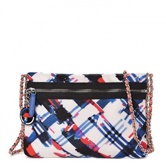 Chanel - Canvas Printed Arline Crossbody Bag Multicolor Clutch bag