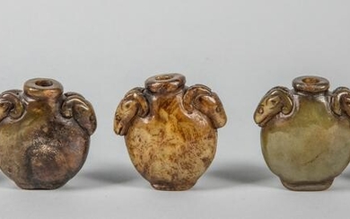 Chinese Carved Jade & Stone Snuff Bottles