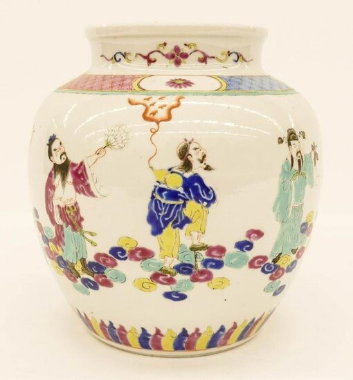Chinese Republic Immortals Porcelain Vase