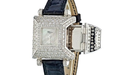 Chopard 18K White Gold Classique Femme Secret Compartment Diamond Watch