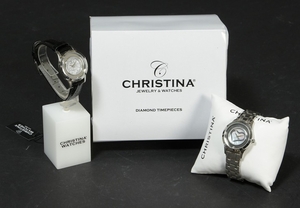 Christina London, Magic & Love, damearmbåndsure m/ diamant, rustfrit stål, m/ Christina Jewelry & Watches gaveæske & pude (2)