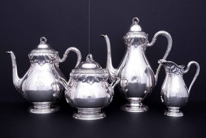 Coffee and tea service (4) - .950 silver - Henin & Cie (active 1896-1901) - France - circa 1900