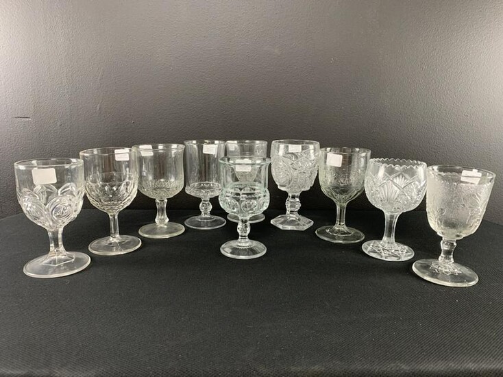 Collection Of 10 Assorted Eapg Goblets