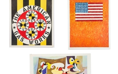 Collection of 3 art posters: Robert Indiana, Jasper Johns, Arshile Gorky 25 1/2"H x 19 1/2"W (jasper