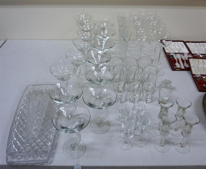 Collection with Clear Glass Stem and Barware
