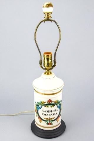 Converted Lamp Passiflora Incarnata Lidded Jar
