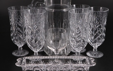 Cristal D'Arques-Durand "Barcelona" Pitcher with Other Tableware