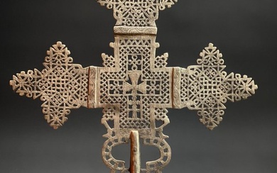 Cross - Copper, Silver laminated, gigantic processional cross - 1970-1980