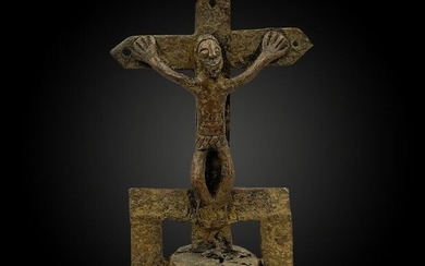 Crucifix - Bronze - DR Congo - Late 18th century