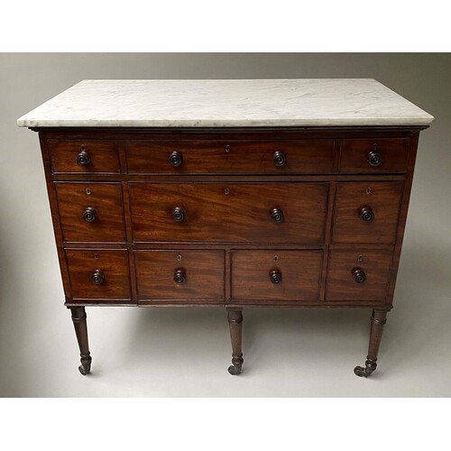 DRESSING CHEST, George III mahogany adapted with one long dr...